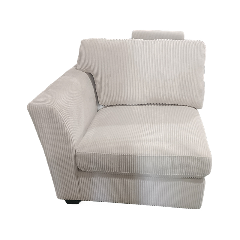 How does the armrest and backrest height design of the fabric multi-person sofa reflect ergonomics?